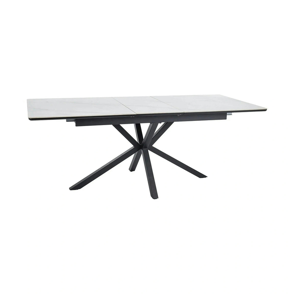 Masa extensibila pentru sufragerie LOGAN, alb/negru, 160/200x90x76 cm