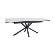 Masa extensibila pentru sufragerie LOGAN, alb/negru, 160/200x90x76 cm