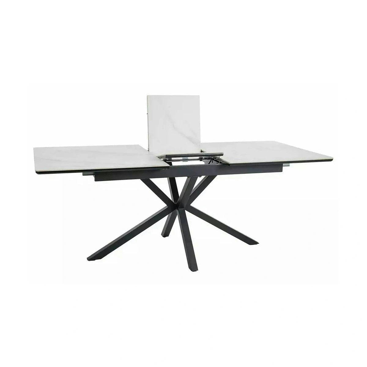 Masa extensibila pentru sufragerie LOGAN, alb/negru, 160/200x90x76 cm