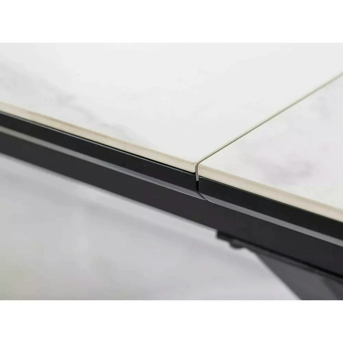 Masa extensibila pentru sufragerie LOGAN, alb/negru, 160/200x90x76 cm