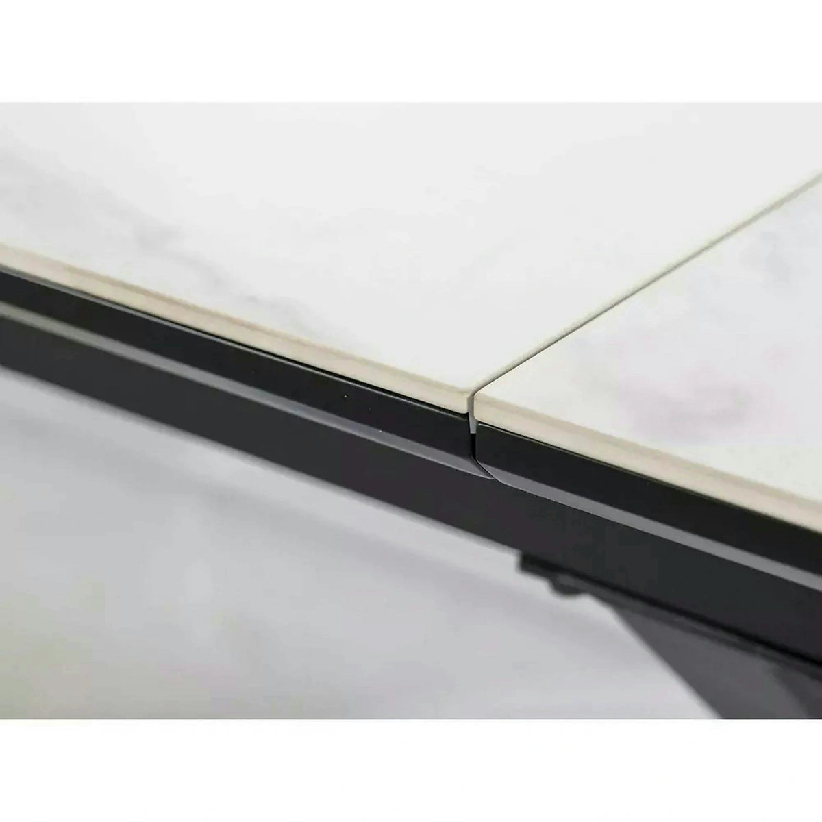 Masa extensibila pentru sufragerie LOGAN, alb/negru, 160/200x90x76 cm