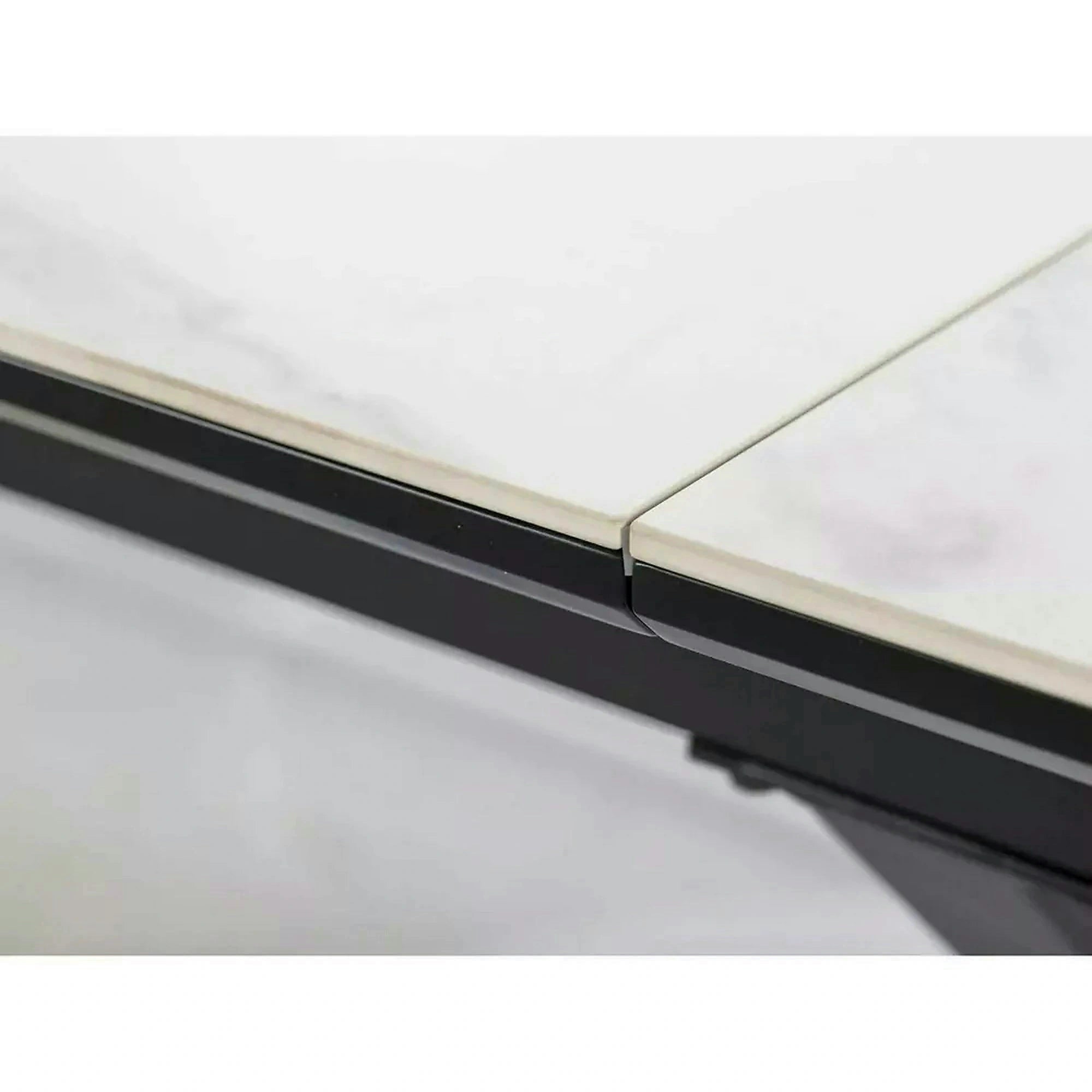 Masa extensibila pentru sufragerie LOGAN, alb/negru, 160/200x90x76 cm