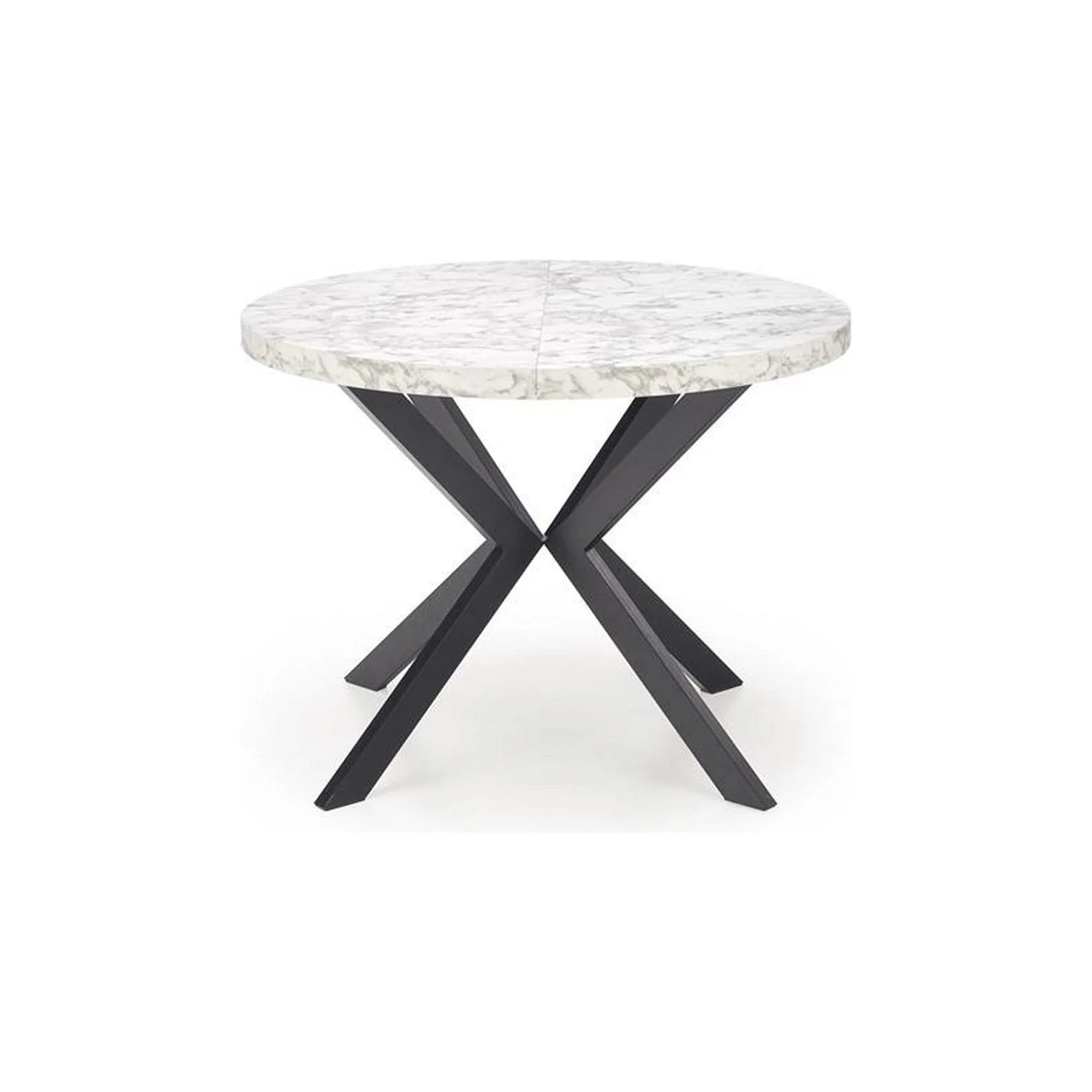 Masa extensibila PERONI, alb/negru, PAL furniruit /otel, 100/250x100x75 cm