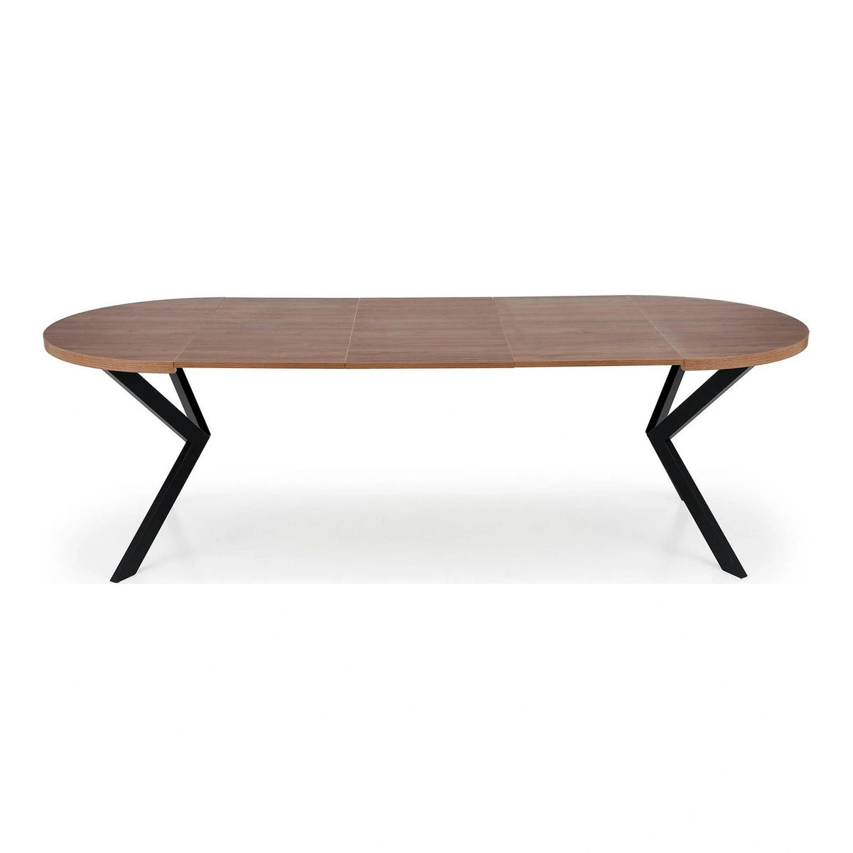Masa extensibila PERONI, nuc/negru, PAL furniruit /otel, 100/250x100x75 cm