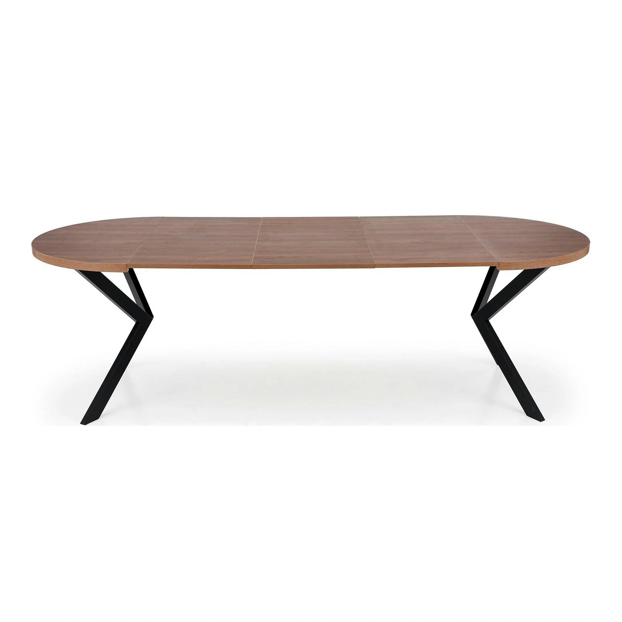 Masa extensibila PERONI, nuc/negru, PAL furniruit /otel, 100/250x100x75 cm