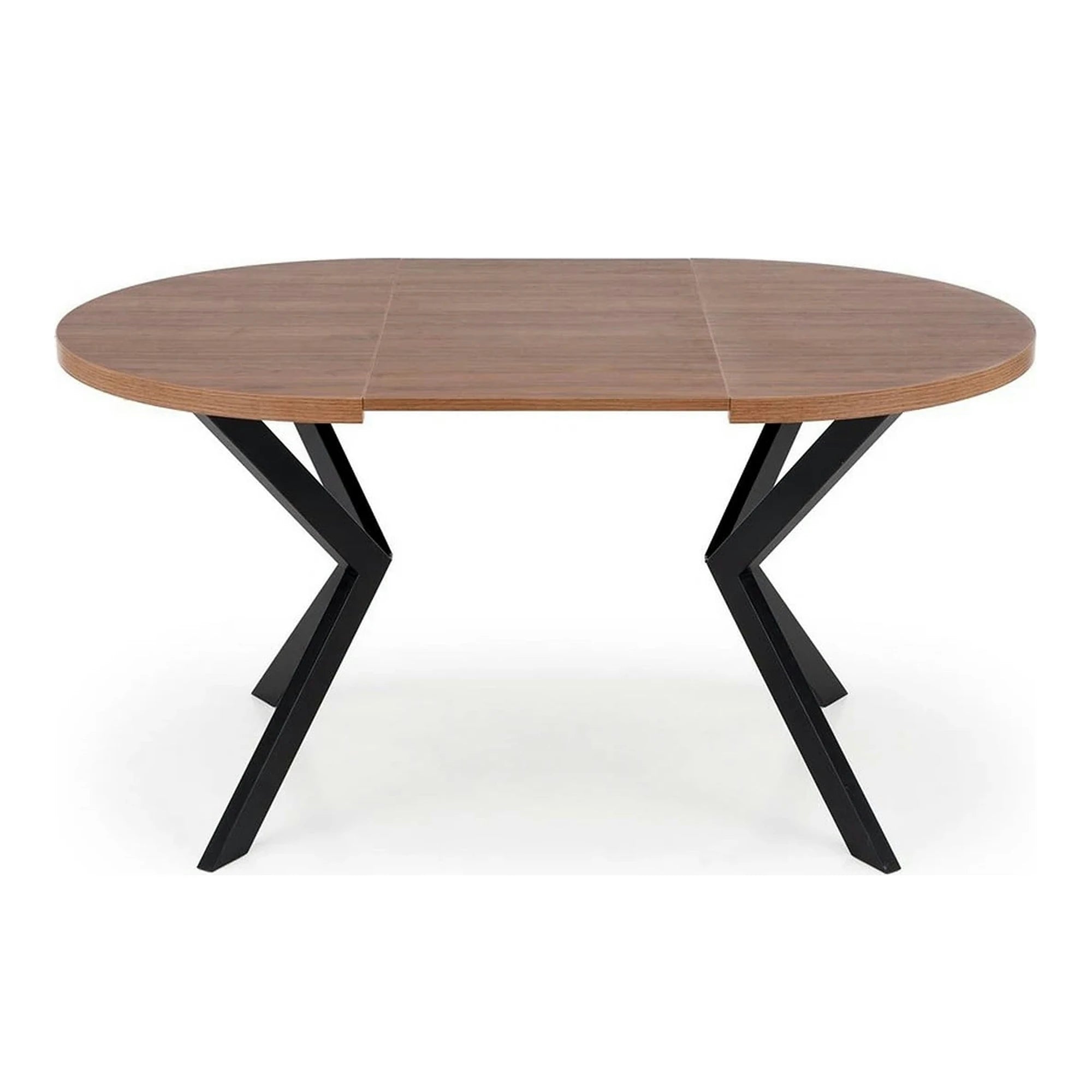 Masa extensibila PERONI, nuc/negru, PAL furniruit /otel, 100/250x100x75 cm