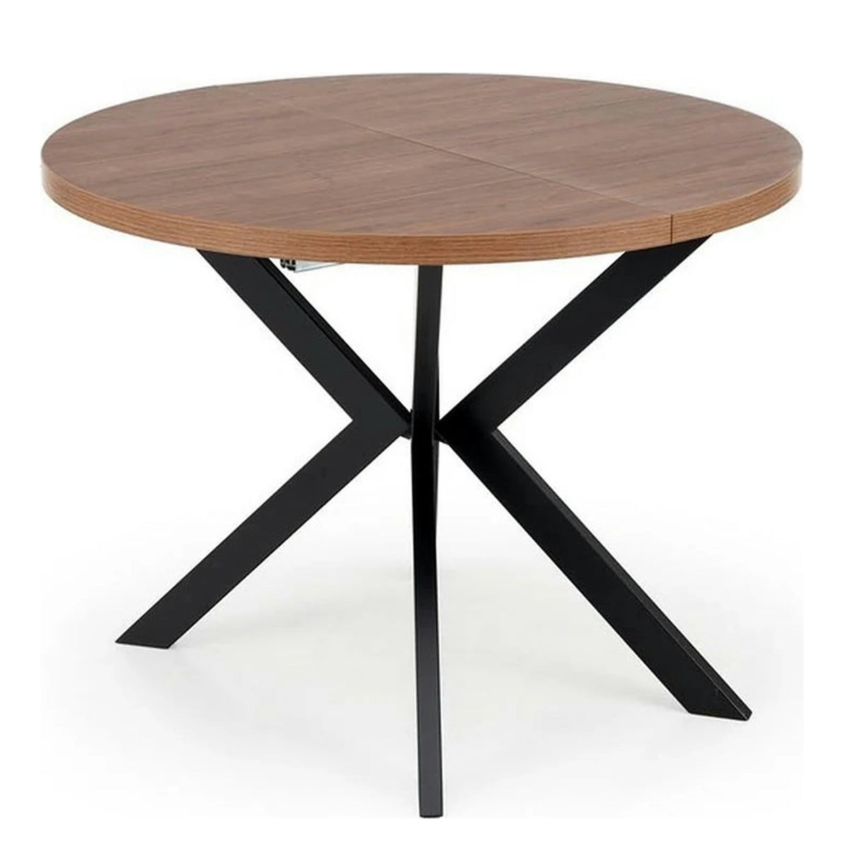 Masa extensibila PERONI, nuc/negru, PAL furniruit /otel, 100/250x100x75 cm