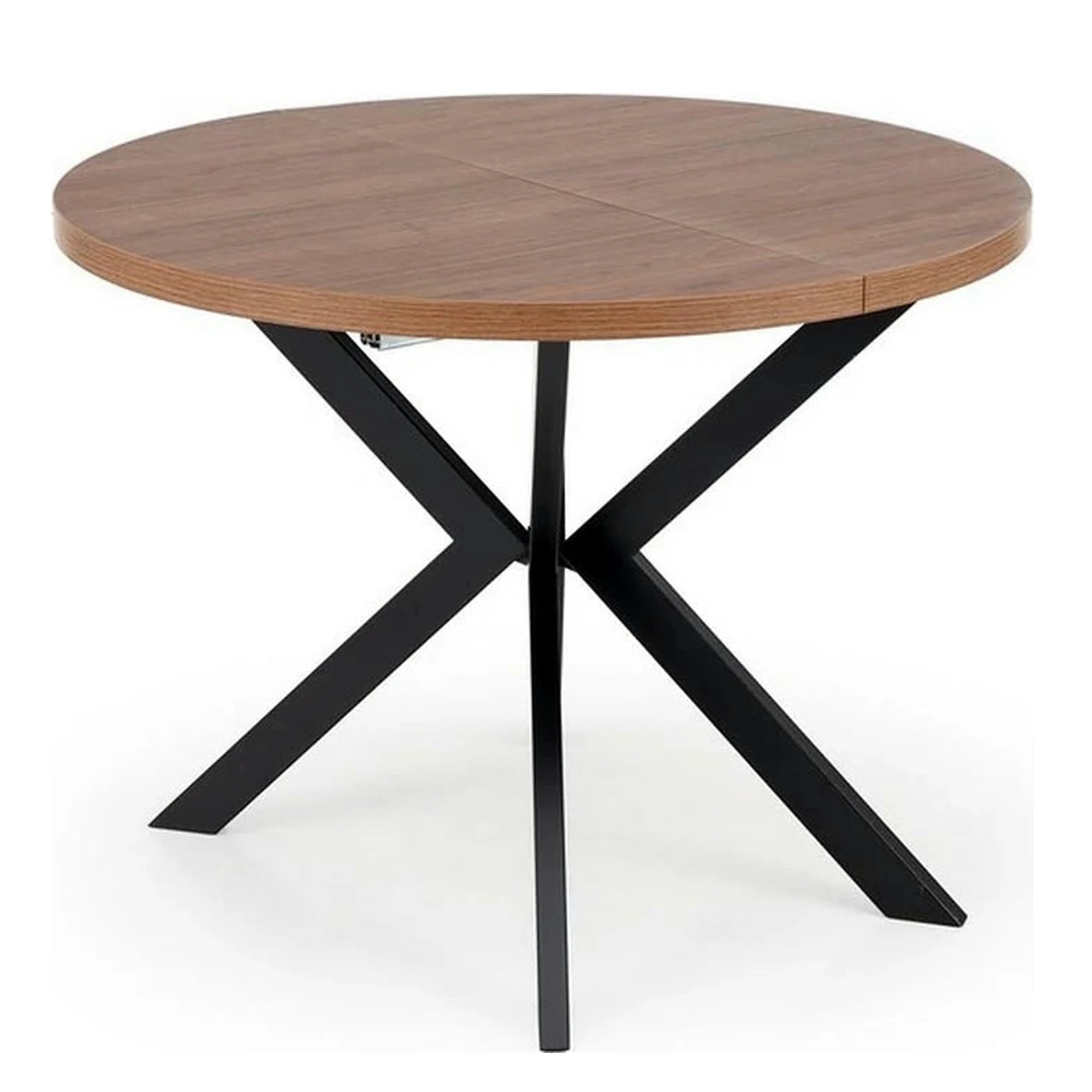 Masa extensibila PERONI, nuc/negru, PAL furniruit /otel, 100/250x100x75 cm
