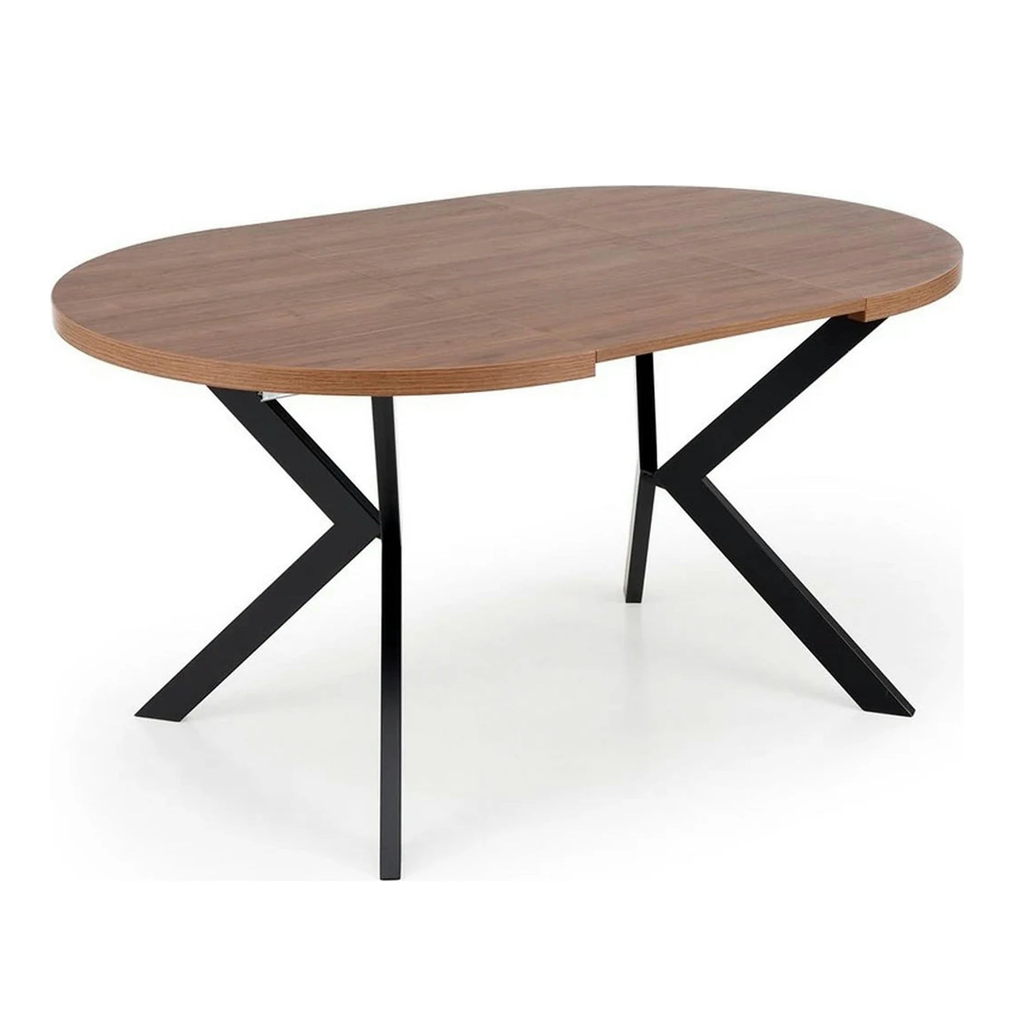 Masa extensibila PERONI, nuc/negru, PAL furniruit /otel, 100/250x100x75 cm