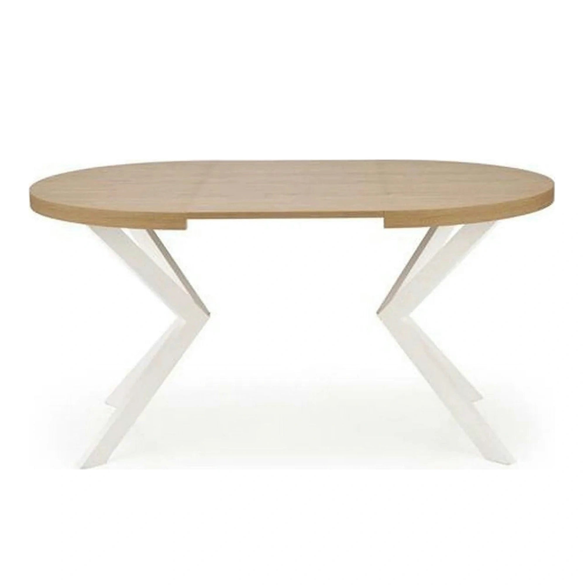 Masa extensibila PERONI, stejar auriu/alb, PAL furniruit/otel, 100/250x100x75 cm