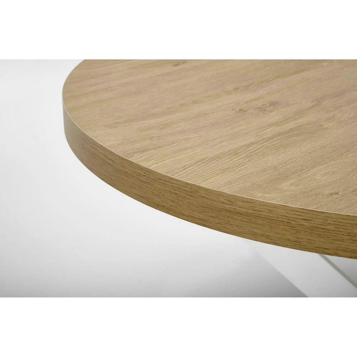 Masa extensibila PERONI, stejar auriu/alb, PAL furniruit/otel, 100/250x100x75 cm