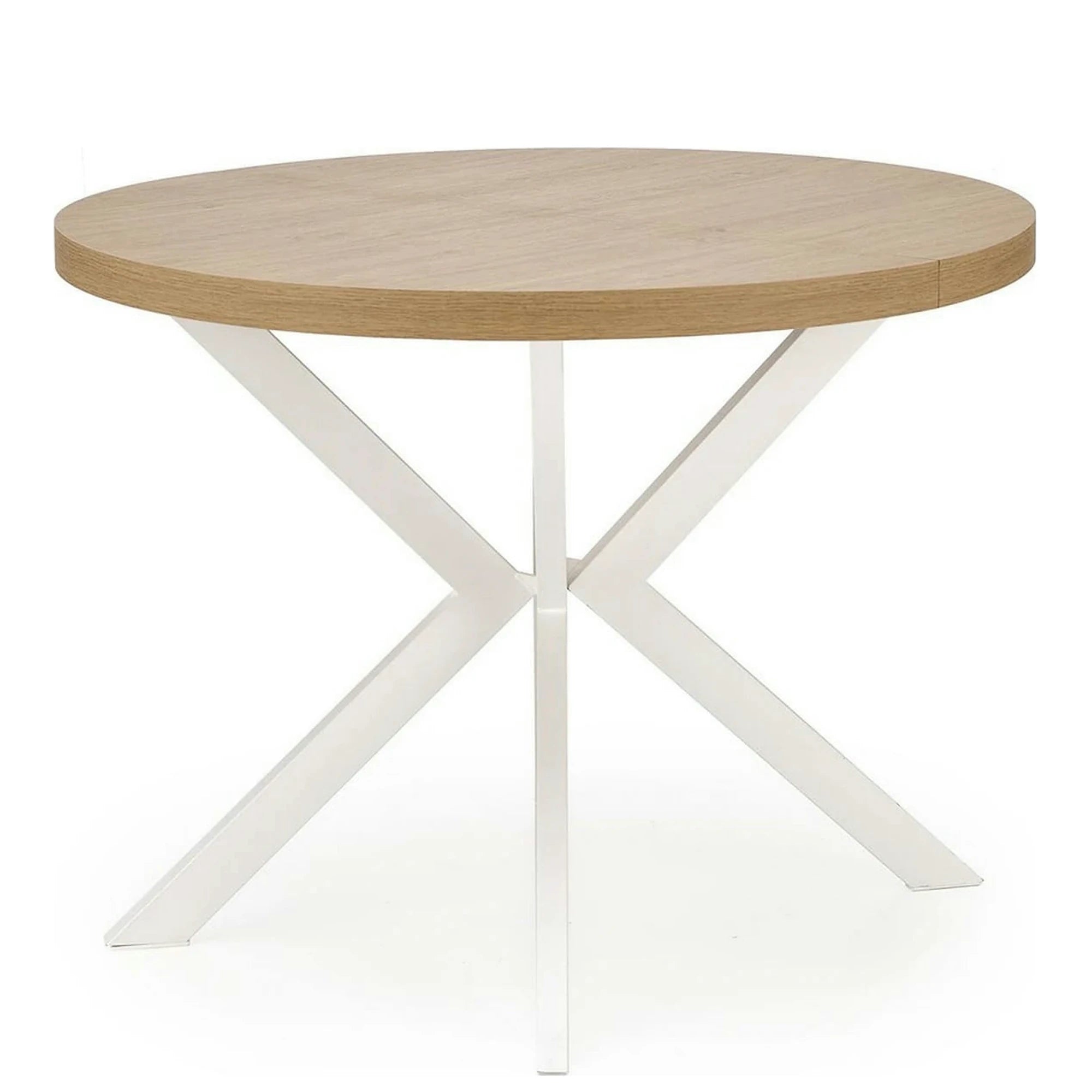 Masa extensibila PERONI, stejar auriu/alb, PAL furniruit/otel, 100/250x100x75 cm
