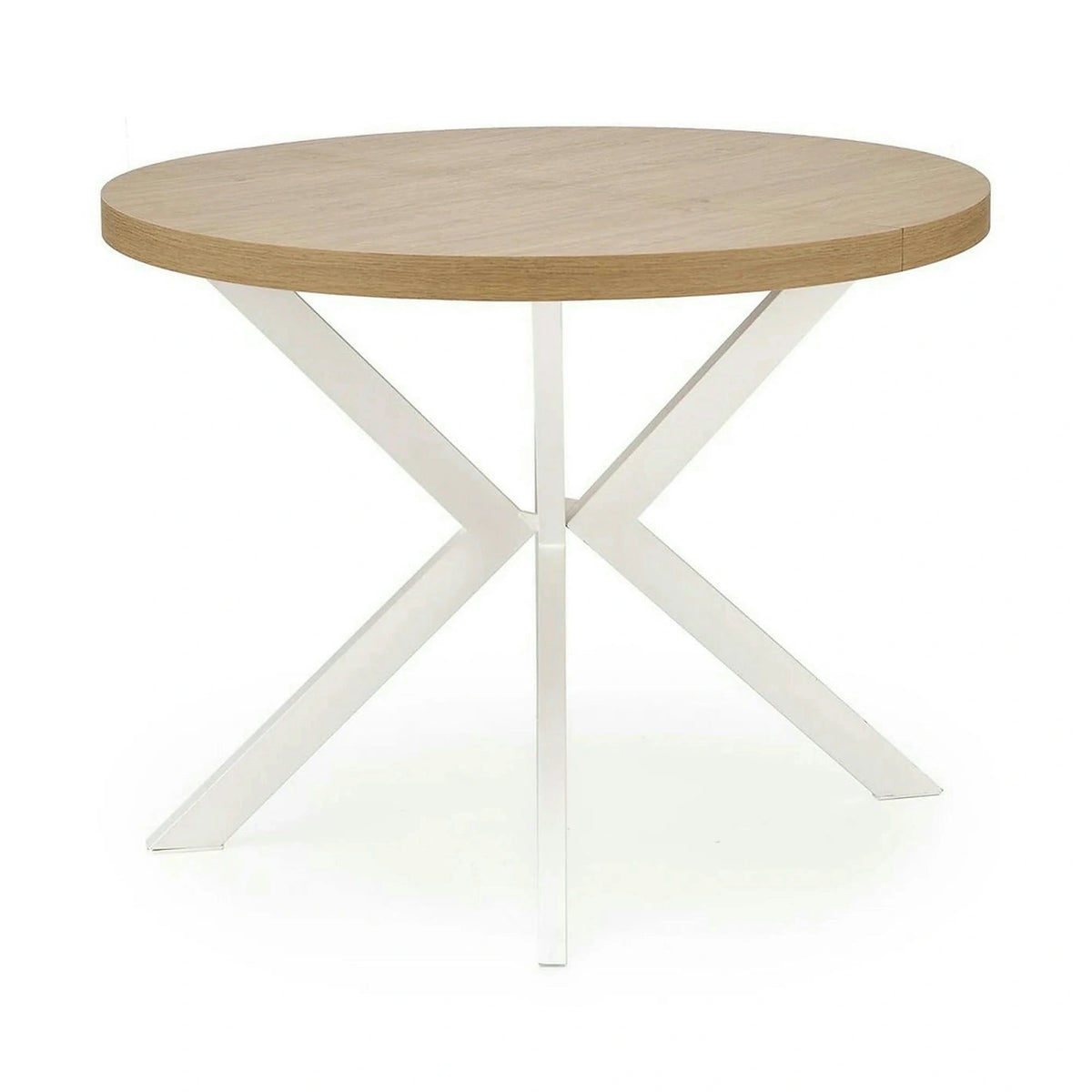 Masa extensibila PERONI, stejar auriu/alb, PAL furniruit/otel, 100/250x100x75 cm