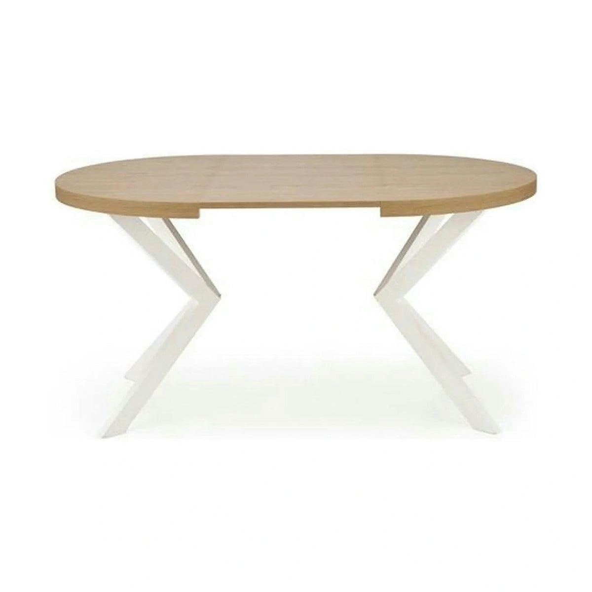 Masa extensibila PERONI, stejar auriu/alb, PAL furniruit/otel, 100/250x100x75 cm