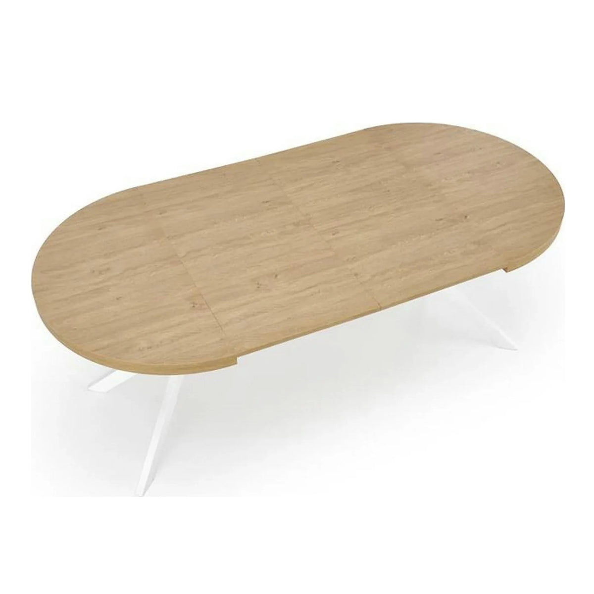 Masa extensibila PERONI, stejar auriu/alb, PAL furniruit/otel, 100/250x100x75 cm