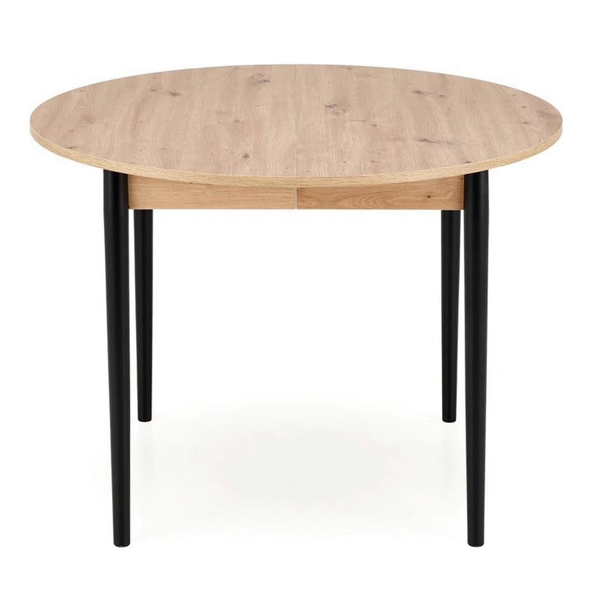 Masa extensibila PIVOT, stejar artisan/negru, PAL laminat/lemn, 102/142x102x75 cm