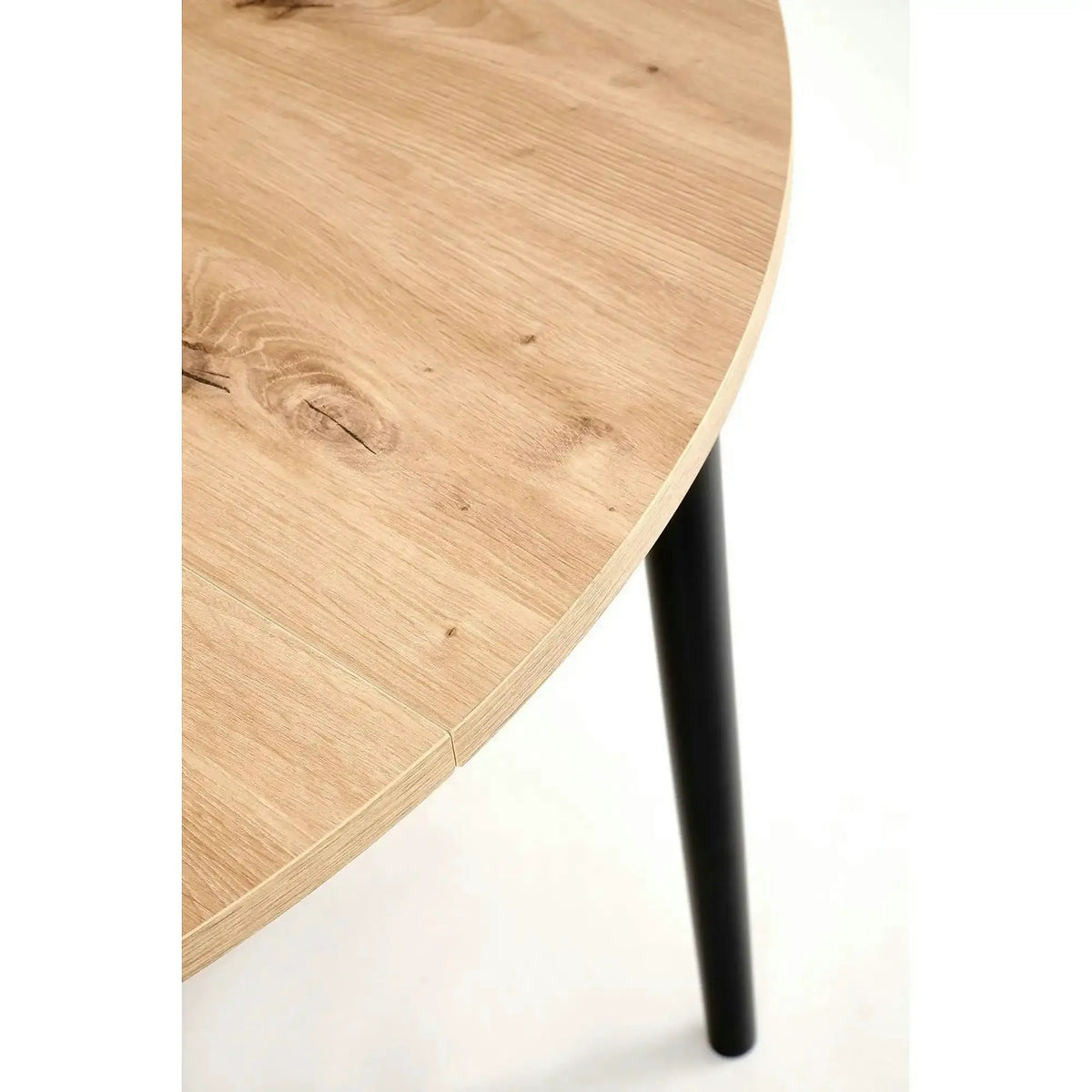 Masa extensibila PIVOT, stejar artisan/negru, PAL laminat/lemn, 102/142x102x75 cm