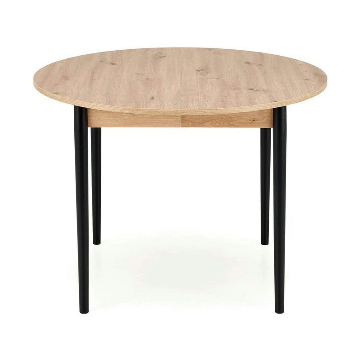 Masa extensibila PIVOT, stejar artisan/negru, PAL laminat/lemn, 102/142x102x75 cm