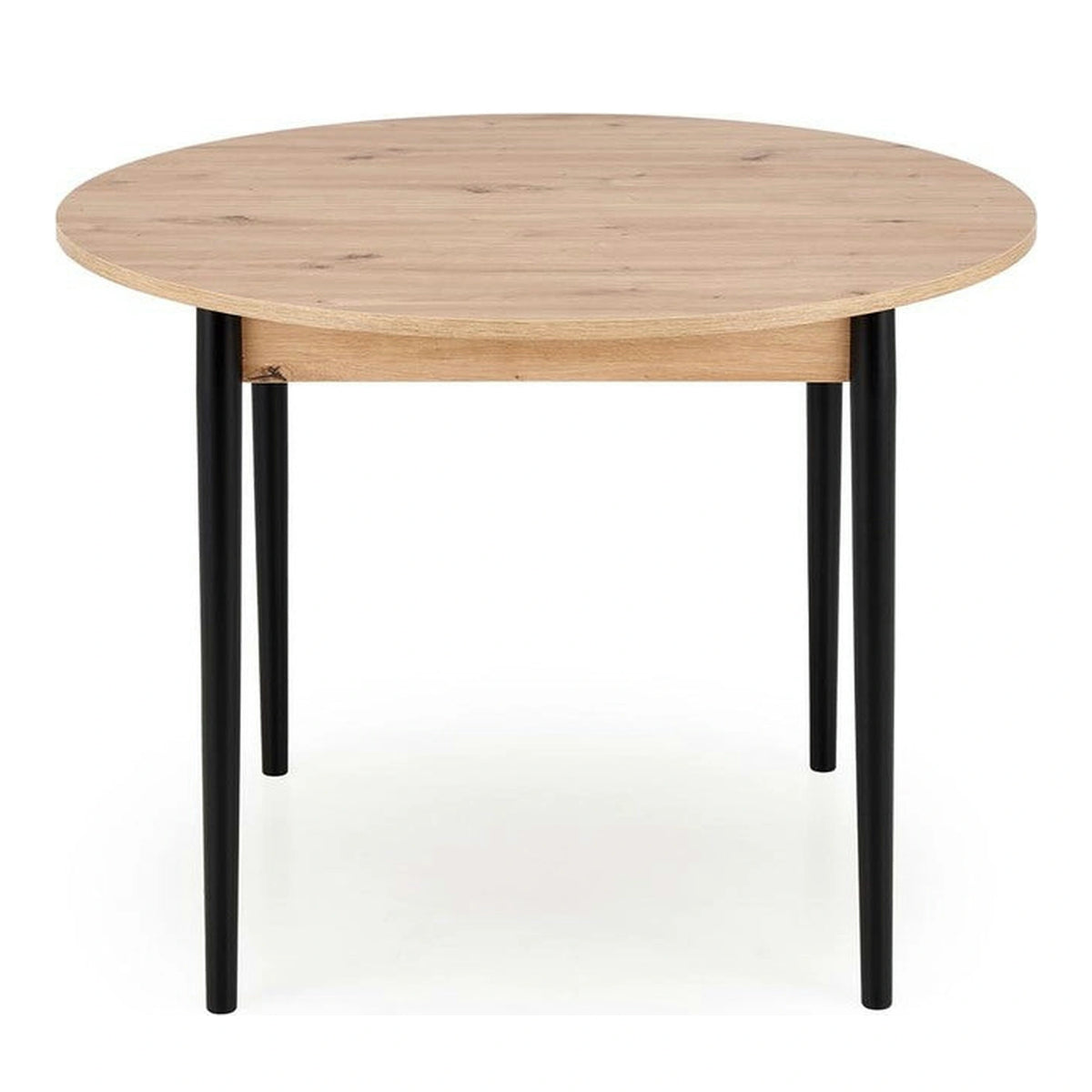 Masa extensibila PIVOT, stejar artisan/negru, PAL laminat/lemn, 102/142x102x75 cm