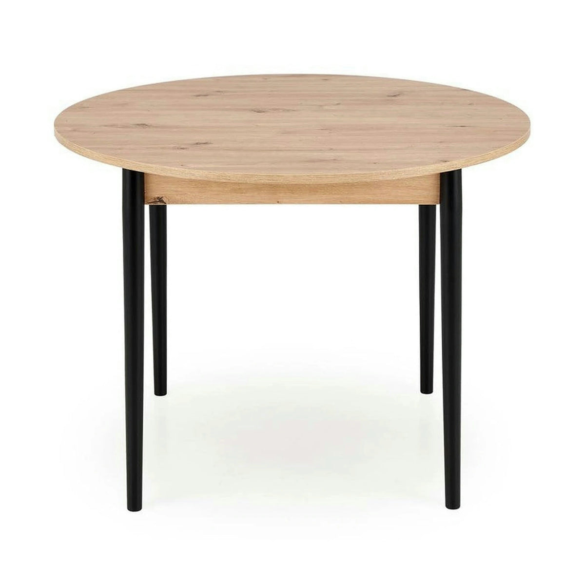 Masa extensibila PIVOT, stejar artisan/negru, PAL laminat/lemn, 102/142x102x75 cm