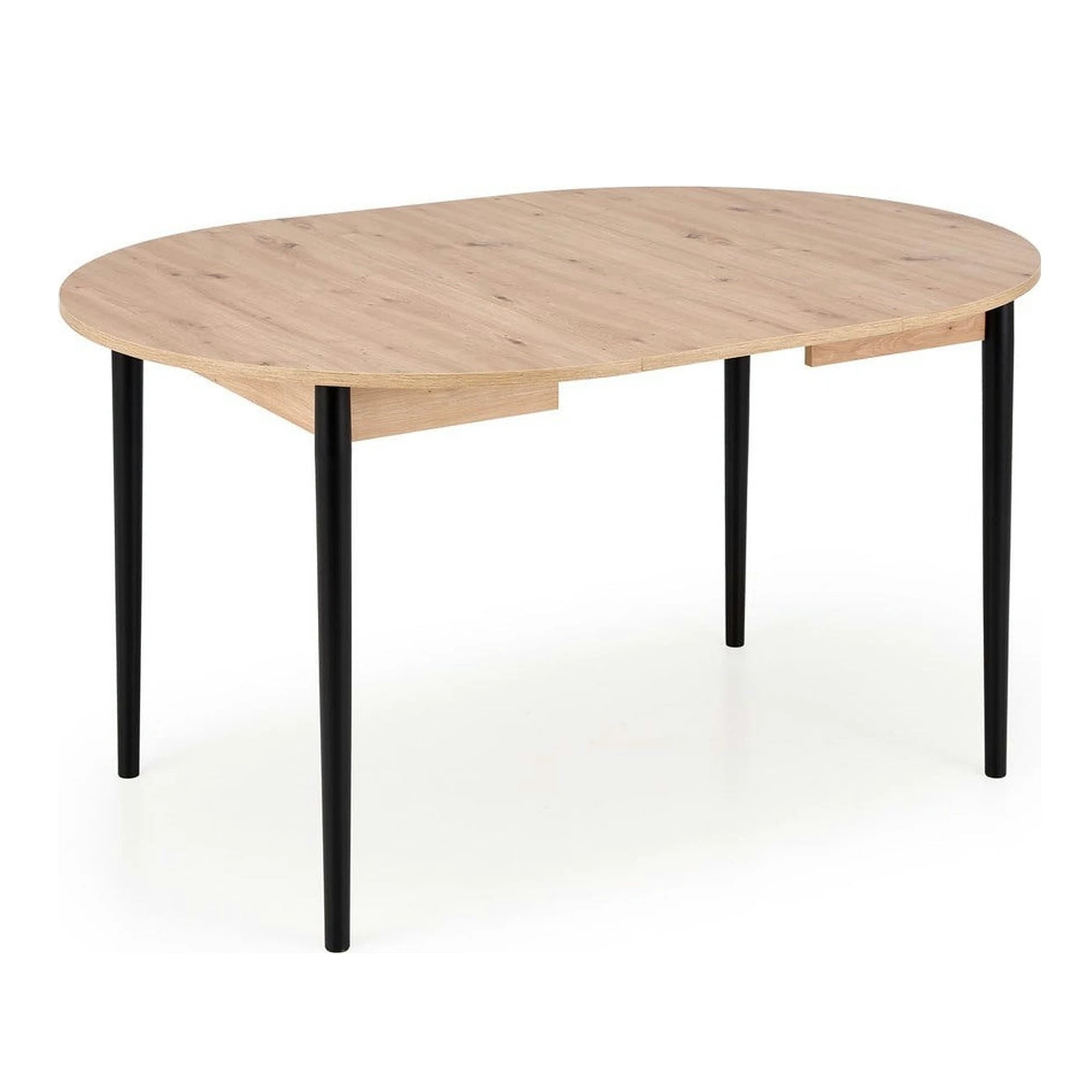 Masa extensibila PIVOT, stejar artisan/negru, PAL laminat/lemn, 102/142x102x75 cm