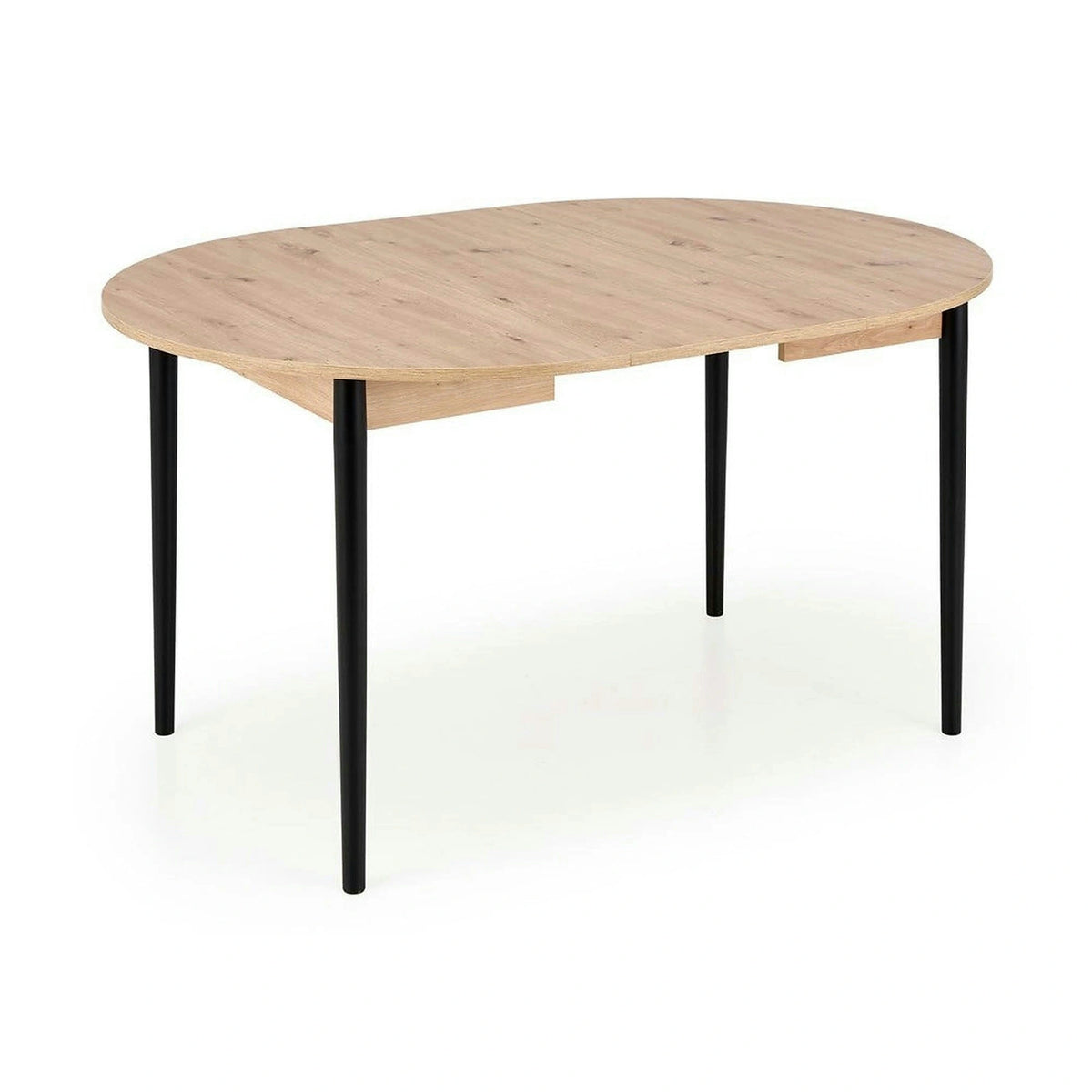 Masa extensibila PIVOT, stejar artisan/negru, PAL laminat/lemn, 102/142x102x75 cm
