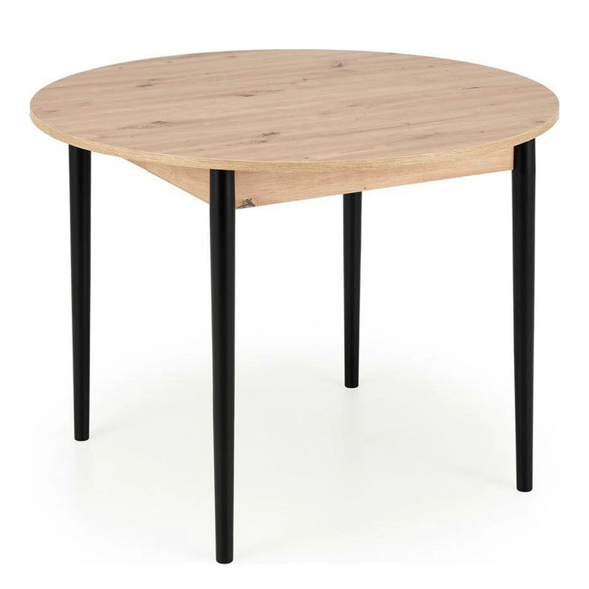 Masa extensibila PIVOT, stejar artisan/negru, PAL laminat/lemn, 102/142x102x75 cm