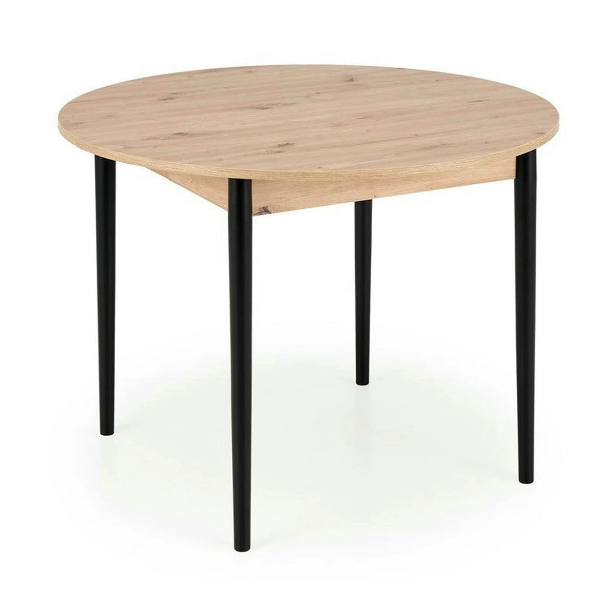 Masa extensibila PIVOT, stejar artisan/negru, PAL laminat/lemn, 102/142x102x75 cm