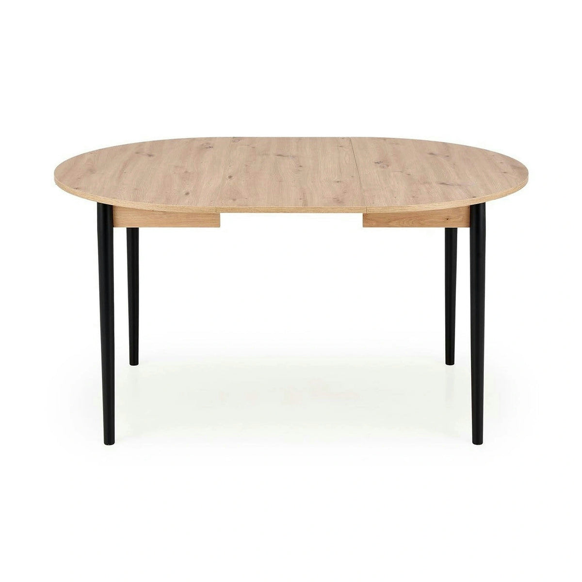 Masa extensibila PIVOT, stejar artisan/negru, PAL laminat/lemn, 102/142x102x75 cm