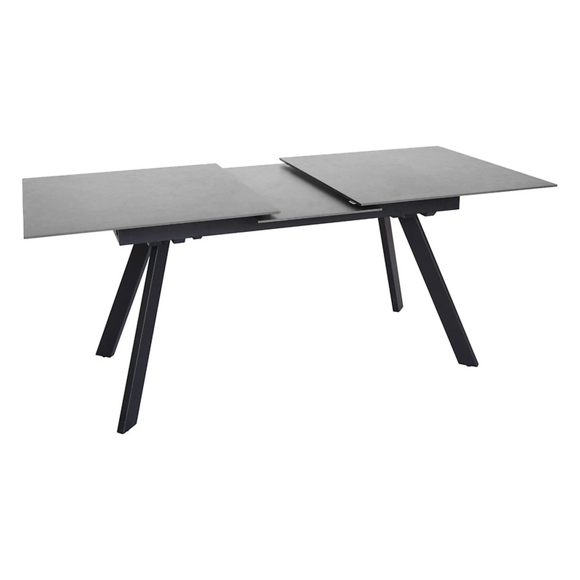 Masa extensibila PLANET, gri antracit/negru, ceramica/PAL, 160/200x90x76 cm