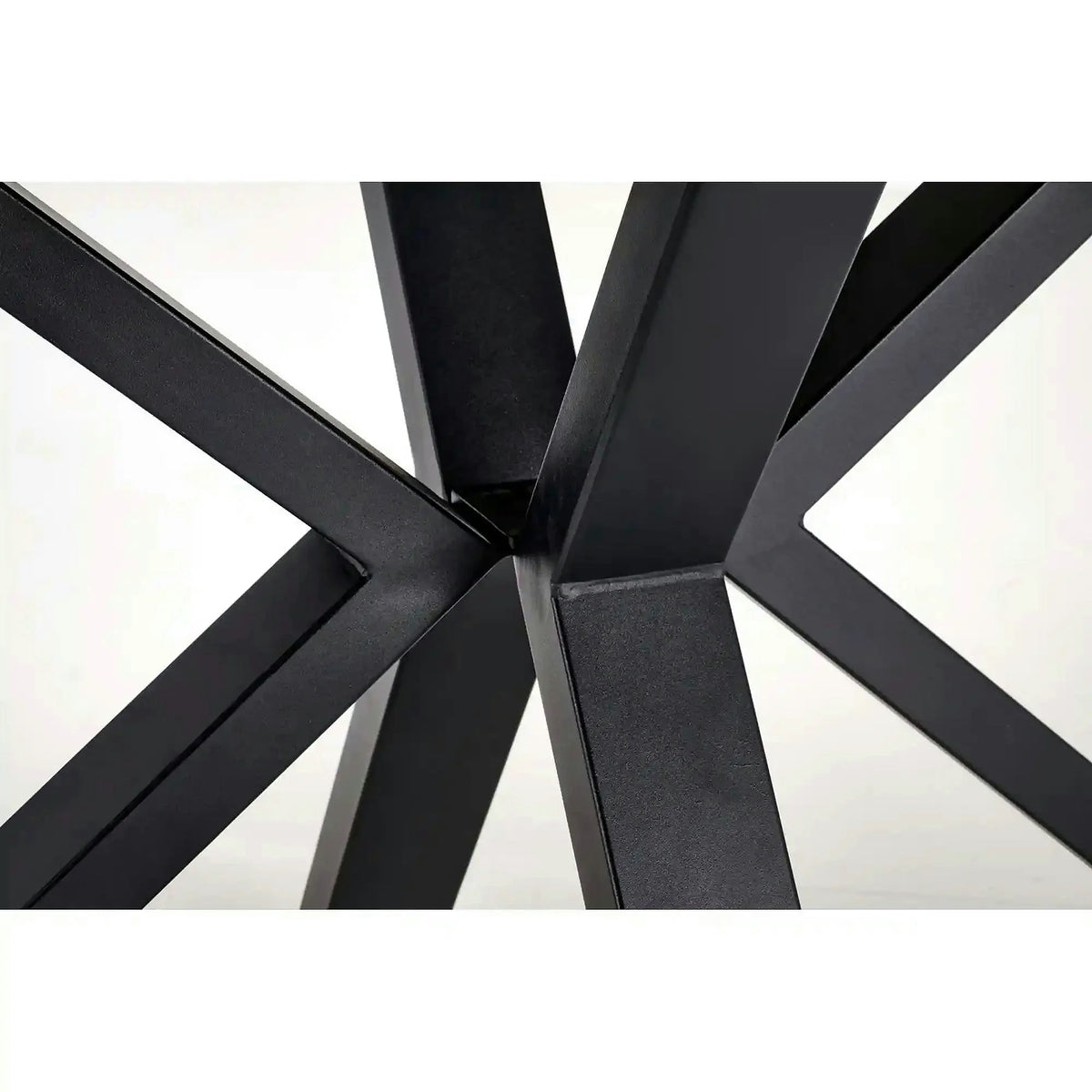 Masa extensibila PLATAN, alb cu efect de marmura/negru, piatra sinterizata/otel, 140/180x85x76 cm