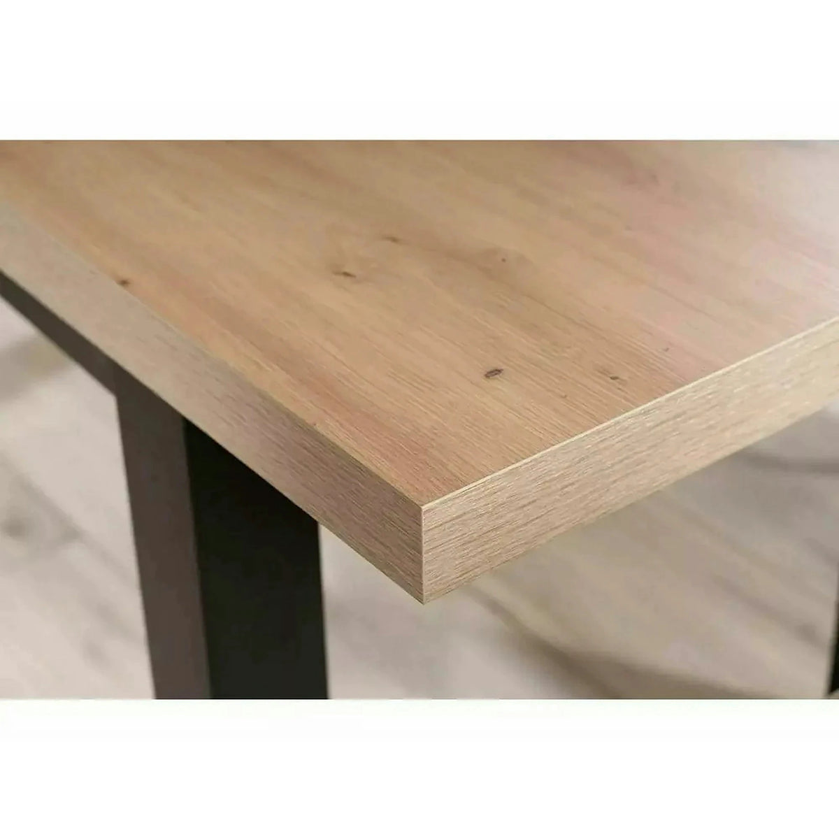 Masa extensibila PRESTO, stejar artisan/negru, PAL laminat, 140/218x80x78 cm