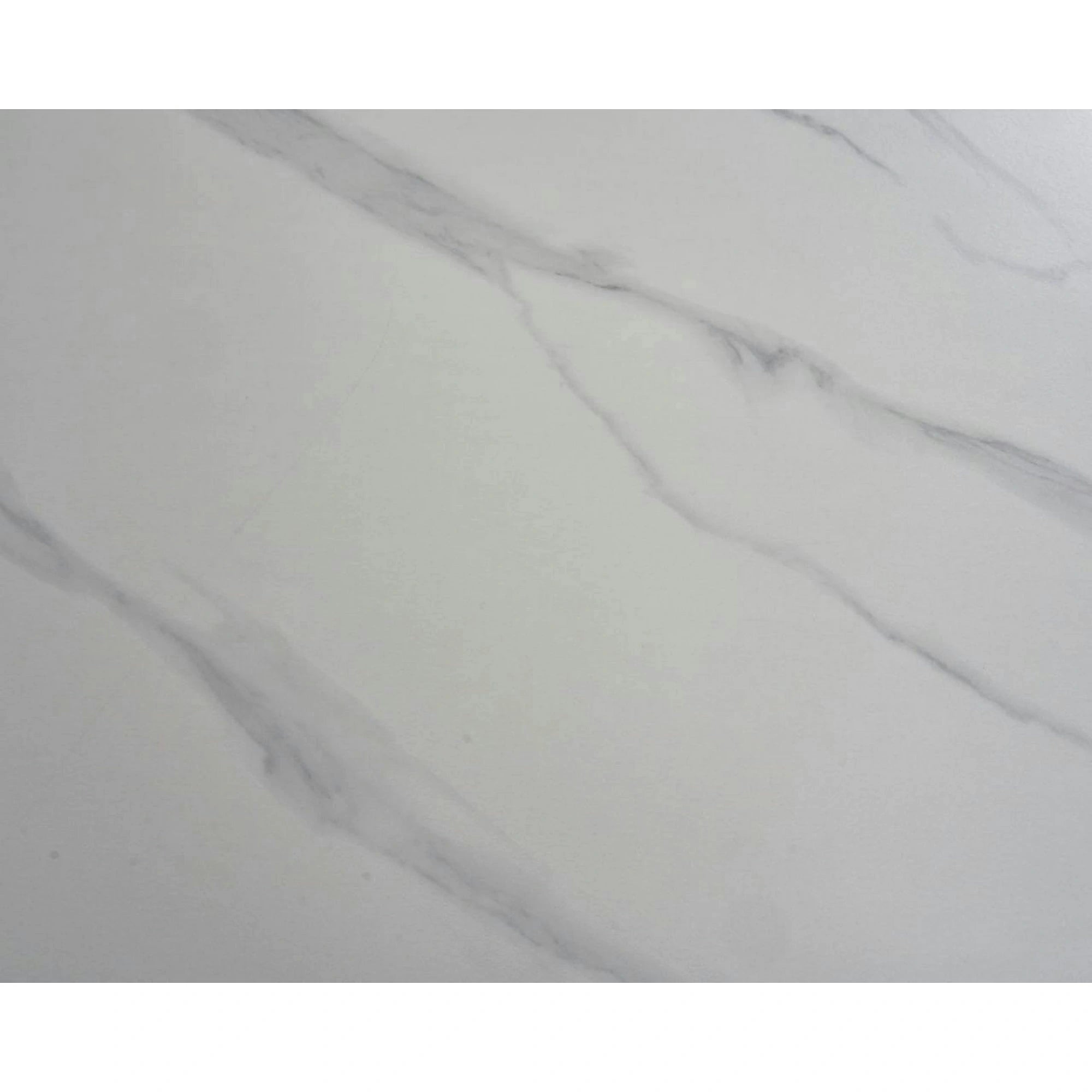 Masa extensibila REEF, alb cu efect de marmura/negru, ceramica/metal, 120/180x80x76 cm
