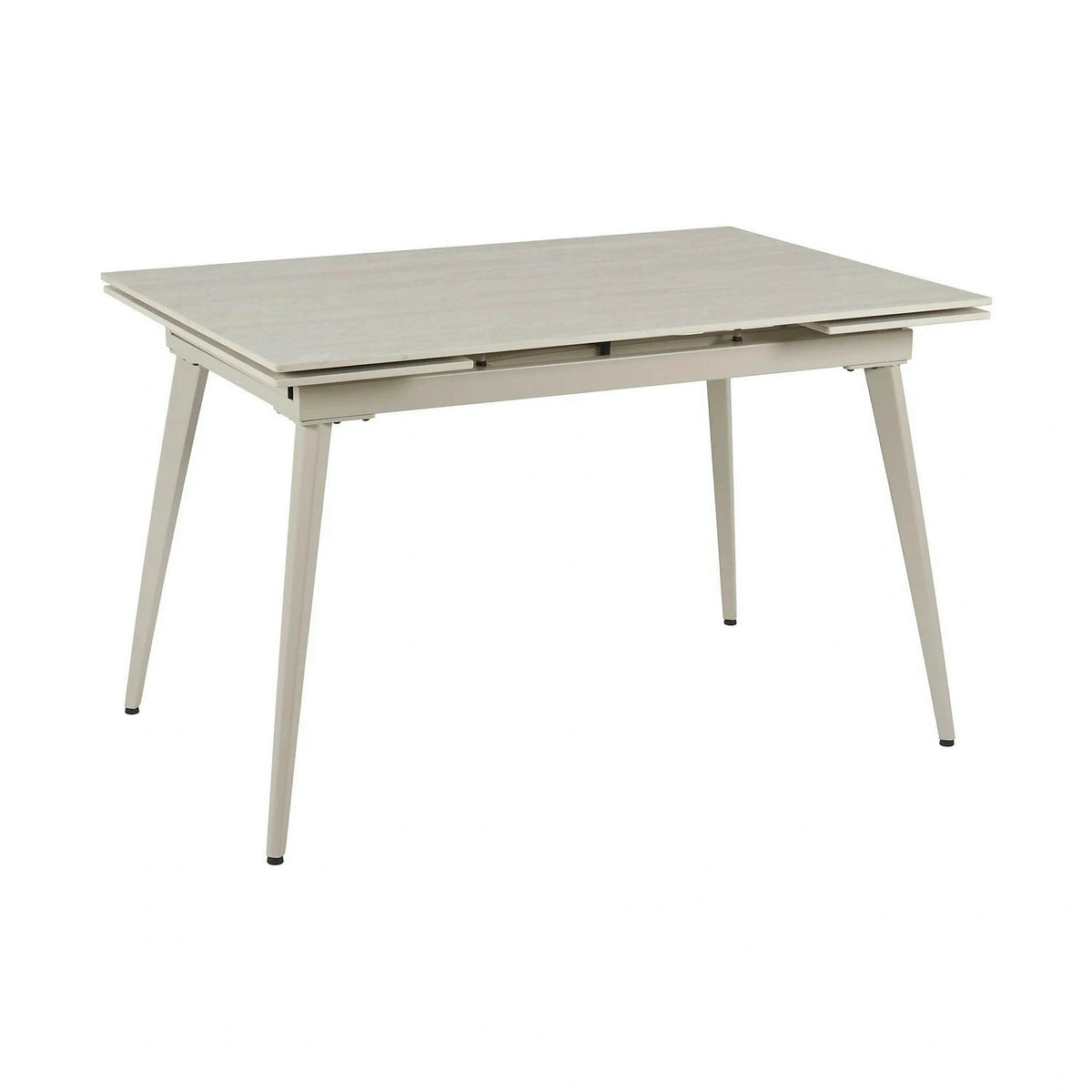 Masa extensibila REEF, grej cu efect de piatra travertin, ceramica/metal, 120/180x80x76 cm