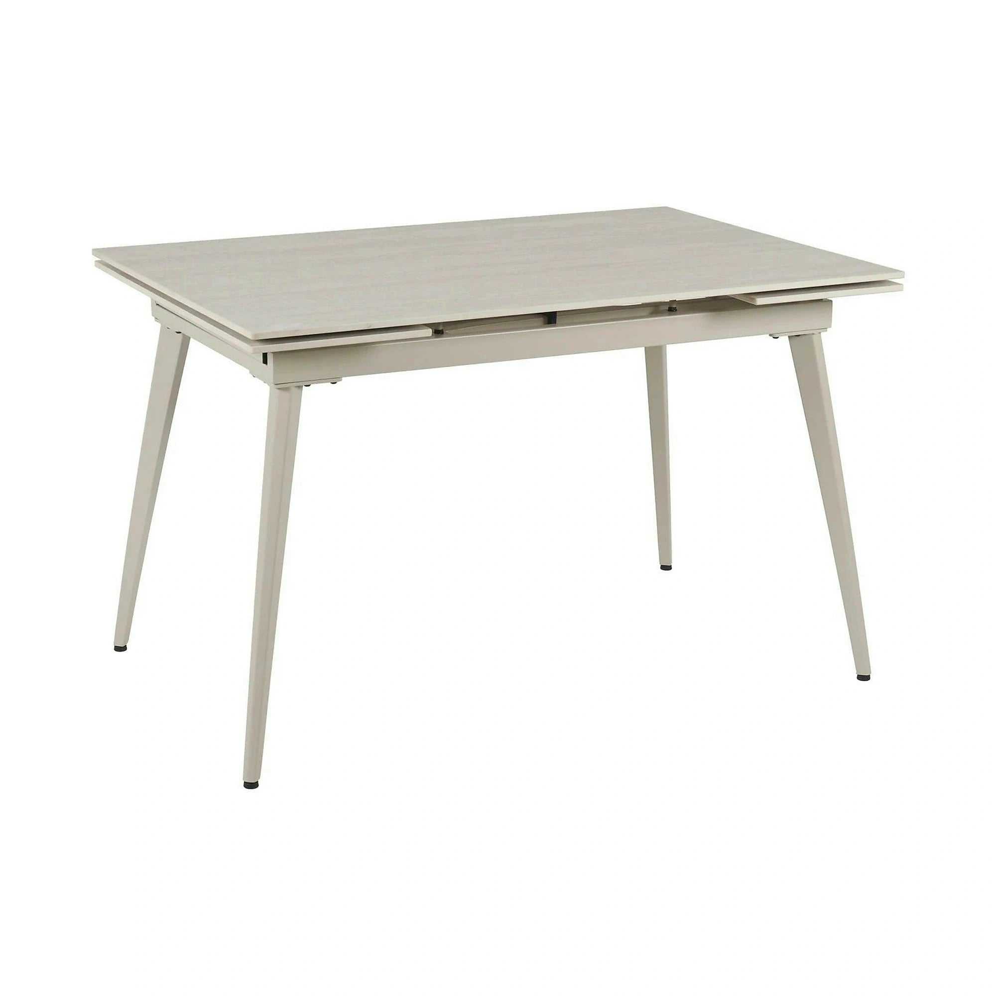 Masa extensibila REEF, grej cu efect de piatra travertin, ceramica/metal, 120/180x80x76 cm