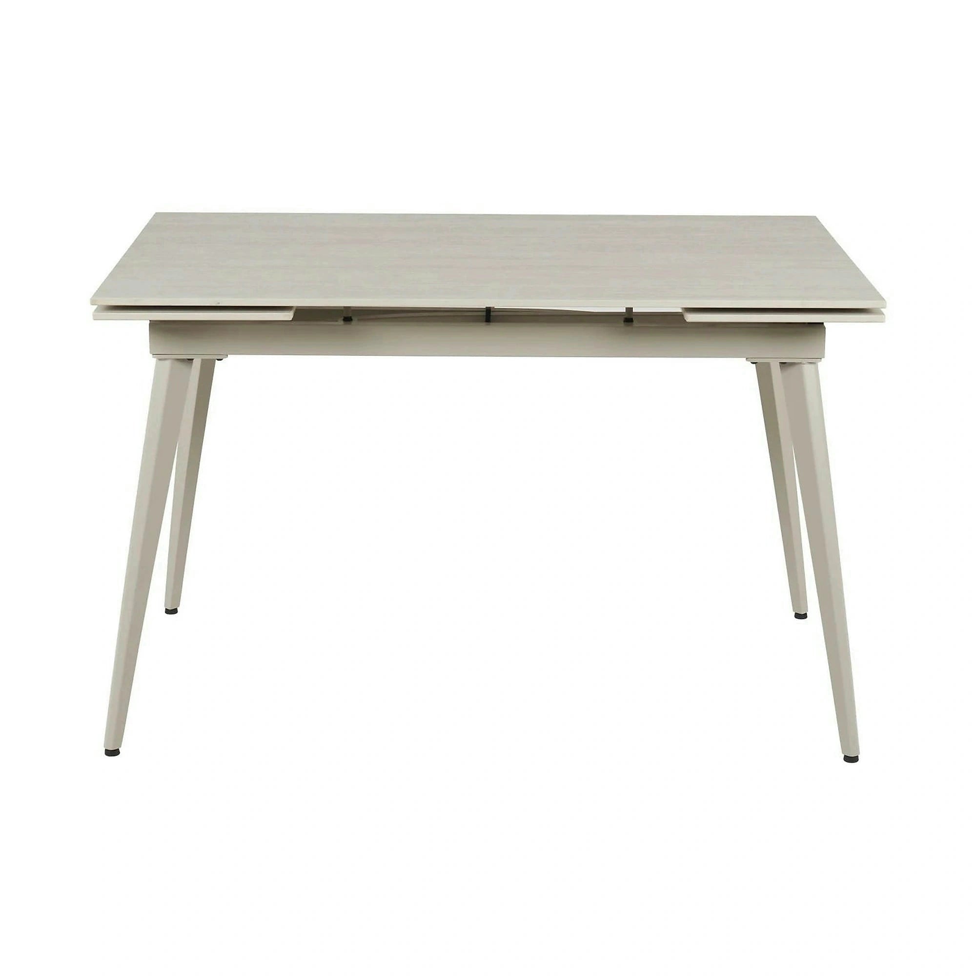 Masa extensibila REEF, grej cu efect de piatra travertin, ceramica/metal, 120/180x80x76 cm