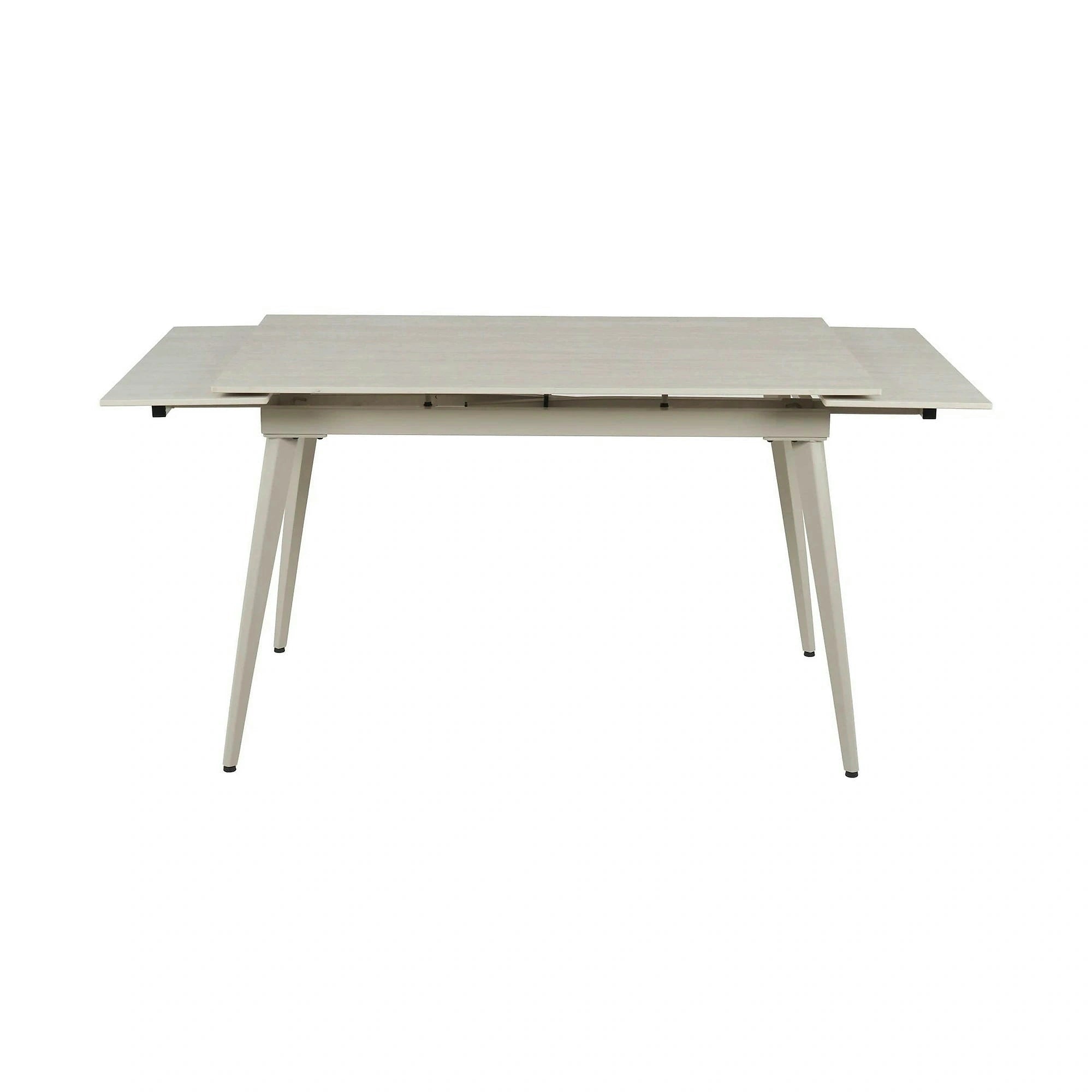 Masa extensibila REEF, grej cu efect de piatra travertin, ceramica/metal, 120/180x80x76 cm