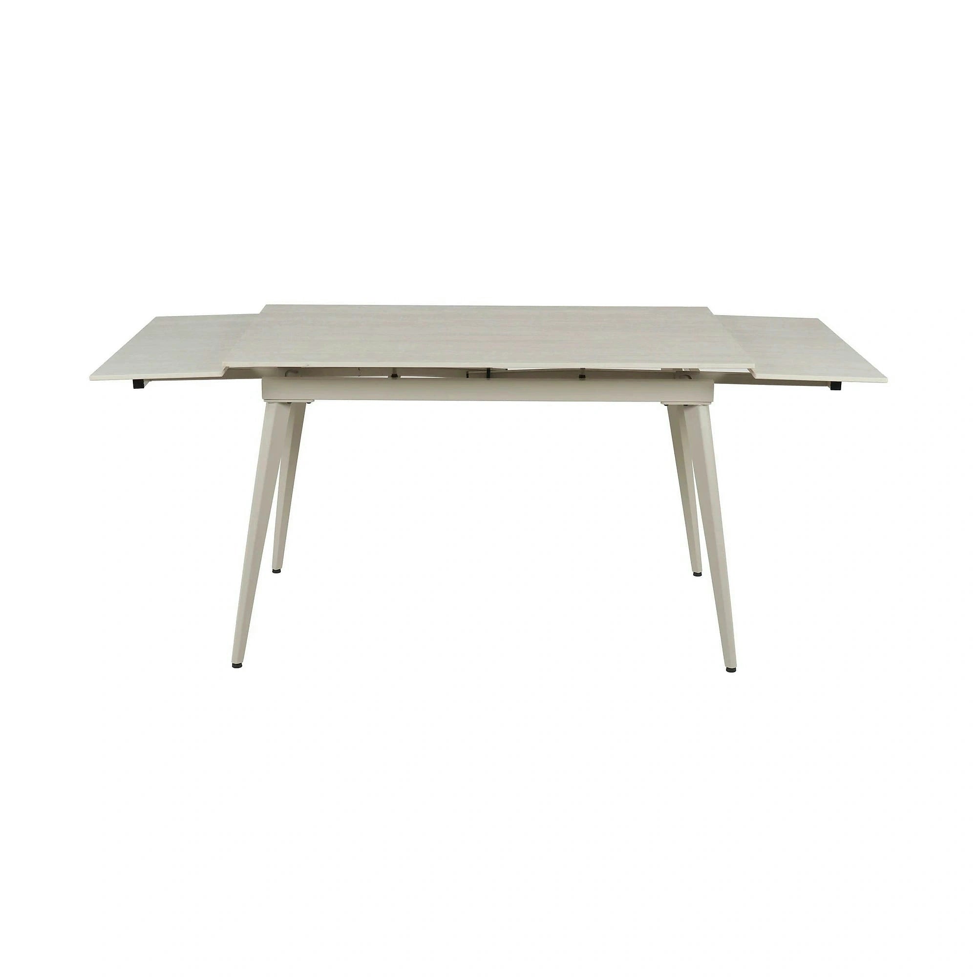 Masa extensibila REEF, grej cu efect de piatra travertin, ceramica/metal, 120/180x80x76 cm