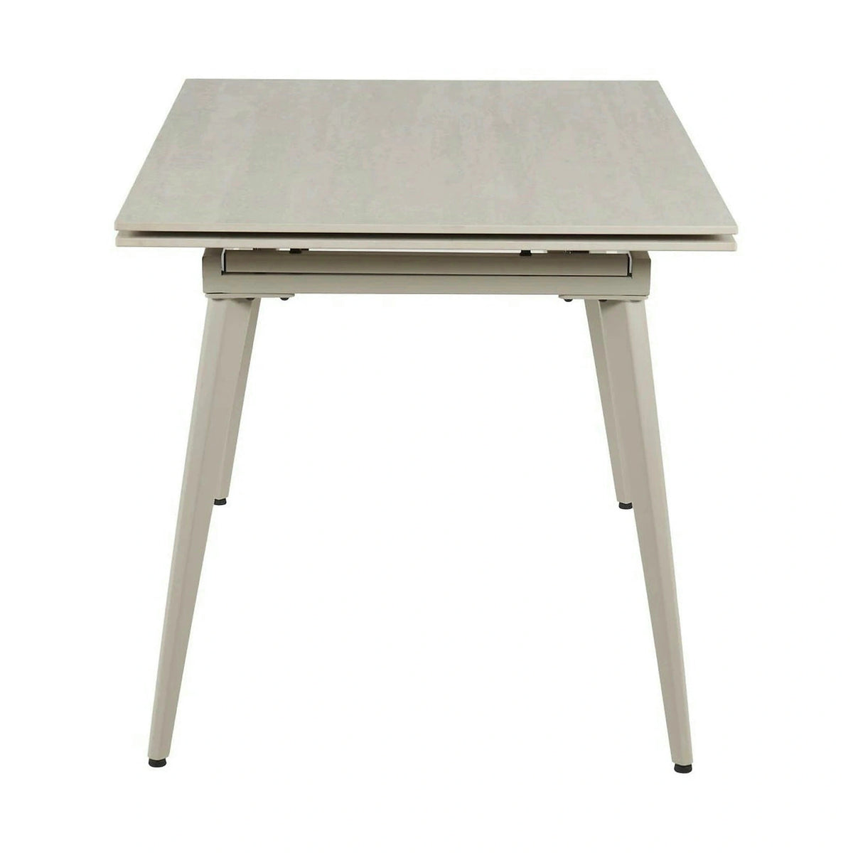 Masa extensibila REEF, grej cu efect de piatra travertin, ceramica/metal, 120/180x80x76 cm