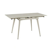 Masa extensibila REEF, grej cu efect de piatra travertin, ceramica/metal, 90/140x70x75 cm