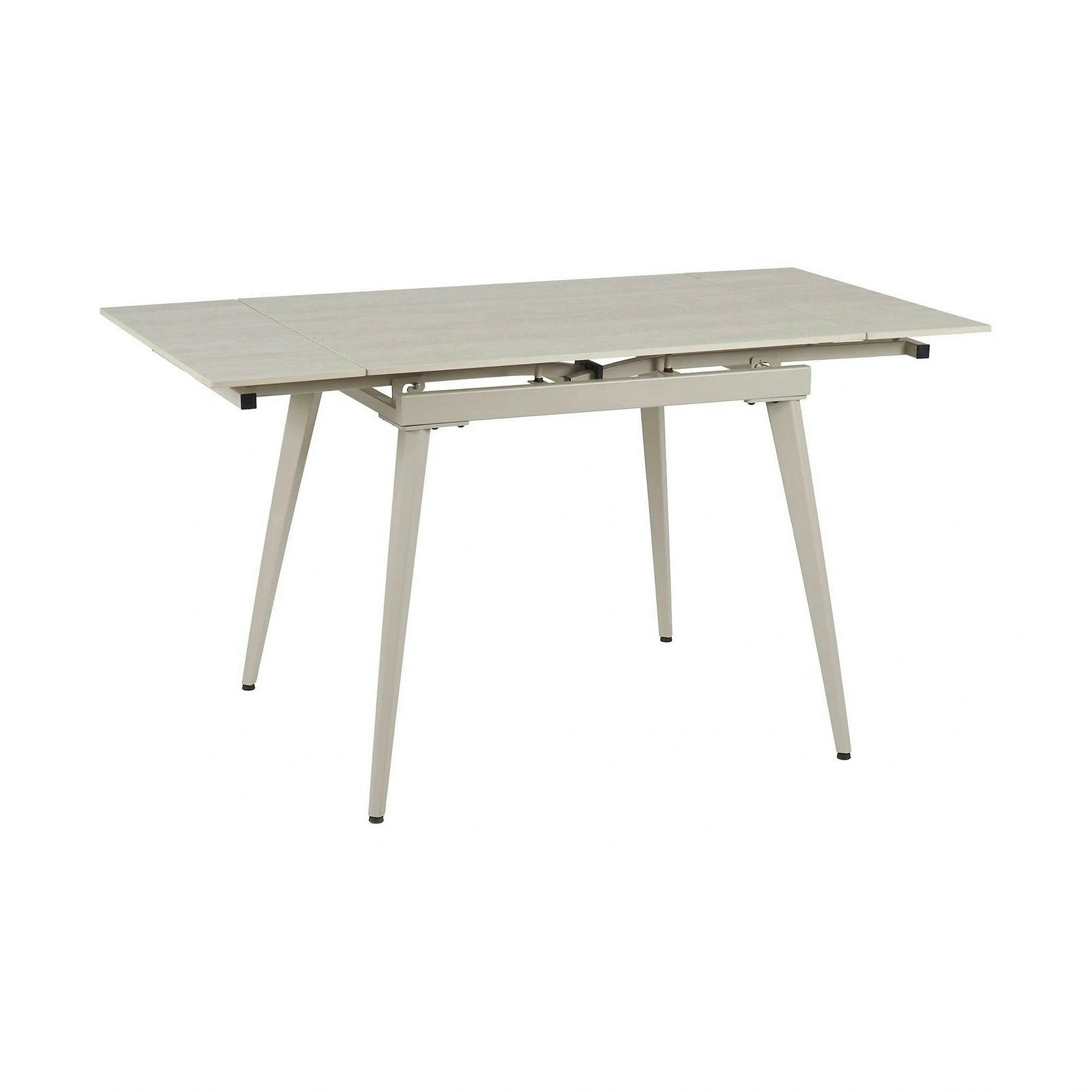 Masa extensibila REEF, grej cu efect de piatra travertin, ceramica/metal, 90/140x70x75 cm