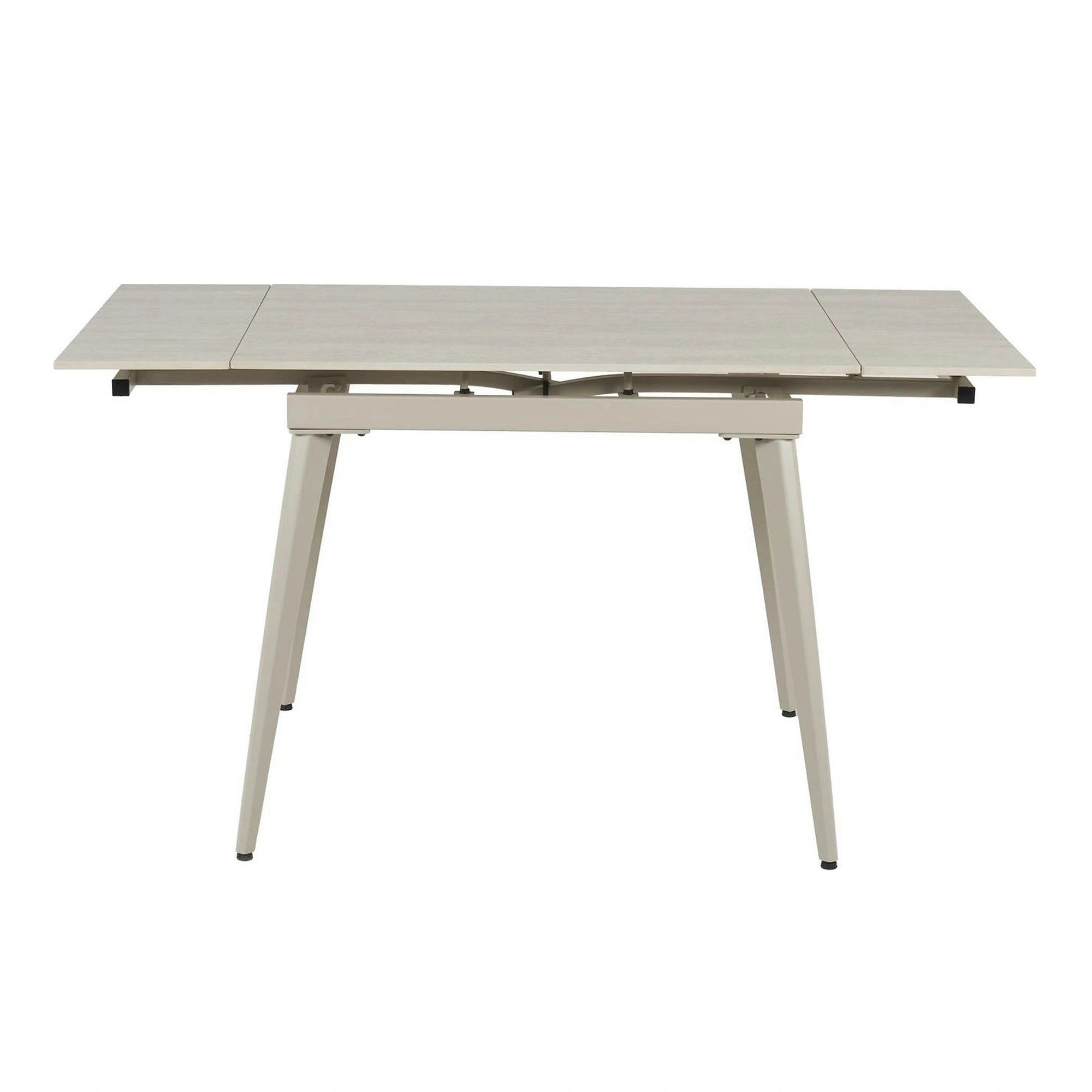 Masa extensibila REEF, grej cu efect de piatra travertin, ceramica/metal, 90/140x70x75 cm