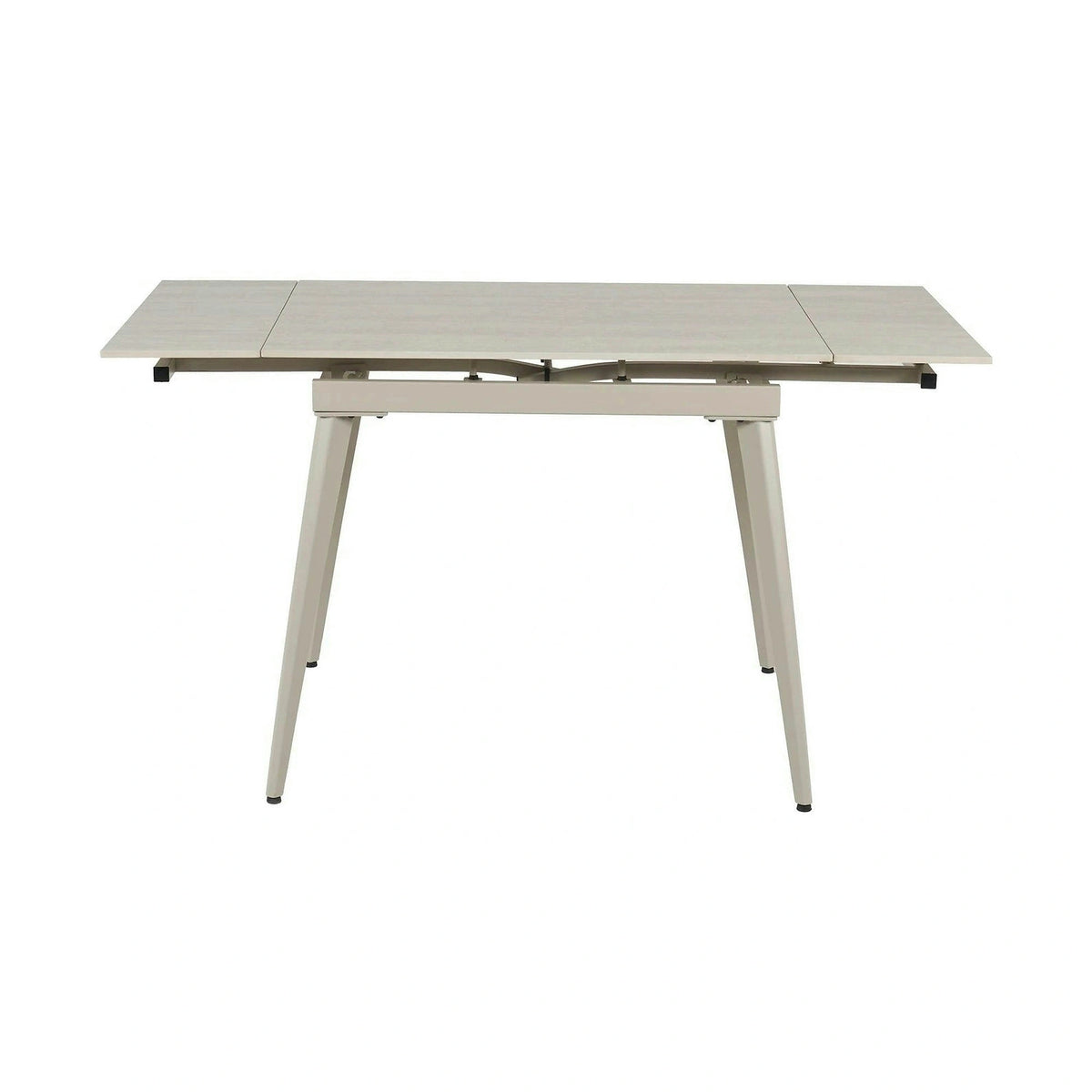 Masa extensibila REEF, grej cu efect de piatra travertin, ceramica/metal, 90/140x70x75 cm