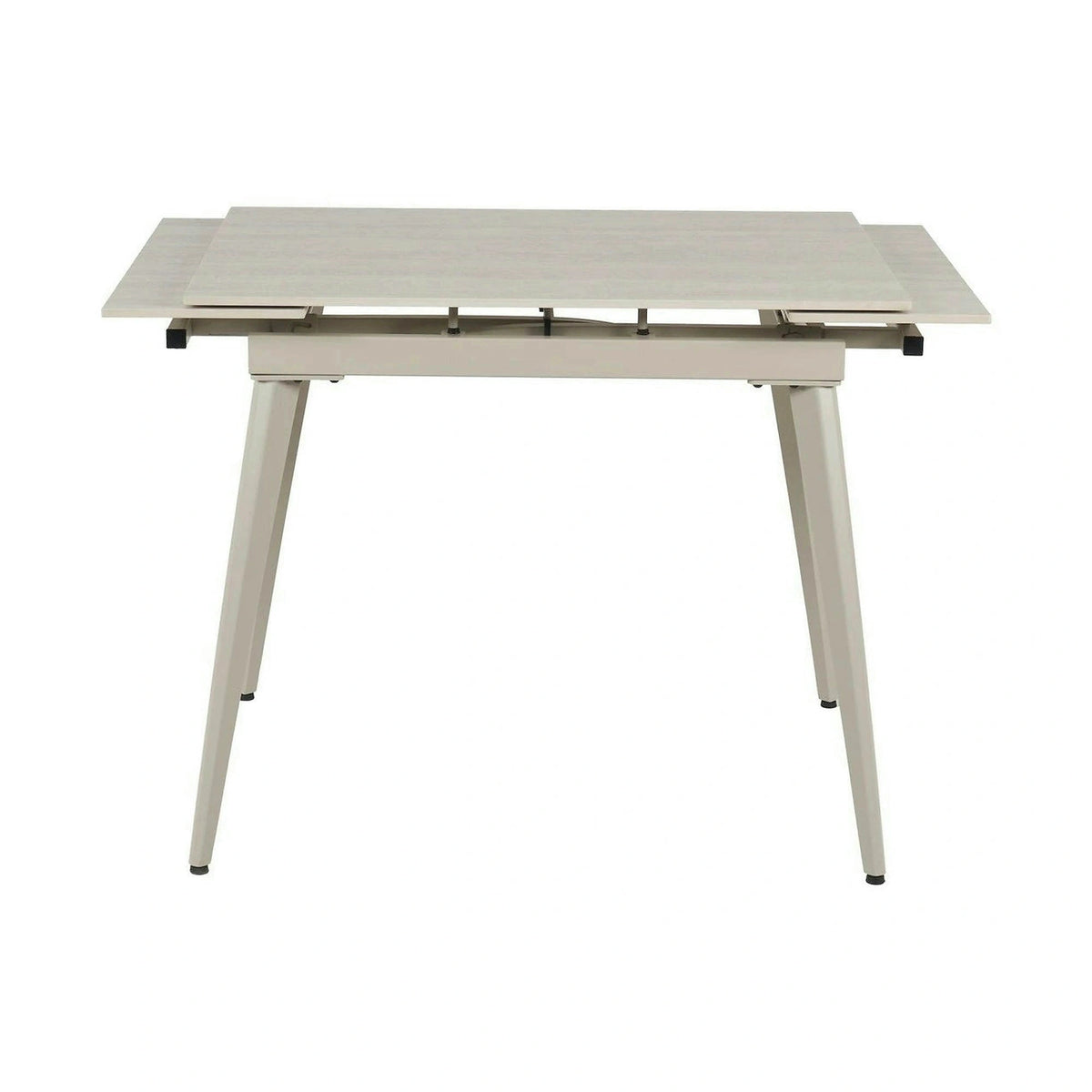 Masa extensibila REEF, grej cu efect de piatra travertin, ceramica/metal, 90/140x70x75 cm