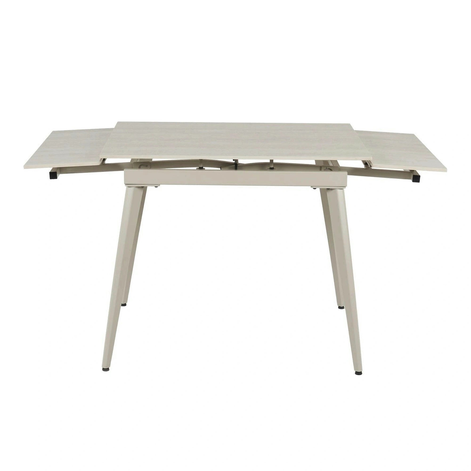 Masa extensibila REEF, grej cu efect de piatra travertin, ceramica/metal, 90/140x70x75 cm