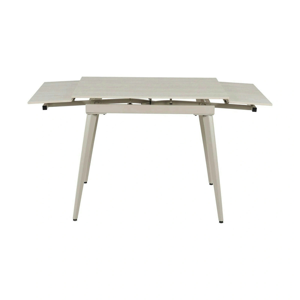 Masa extensibila REEF, grej cu efect de piatra travertin, ceramica/metal, 90/140x70x75 cm