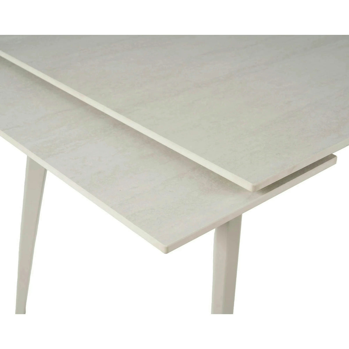 Masa extensibila REEF, grej cu efect de piatra travertin, ceramica/metal, 90/140x70x75 cm