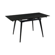 Masa extensibila REEF, gri antracit cu efect de piatra/negru, ceramica/metal, 90/140x70x75 cm