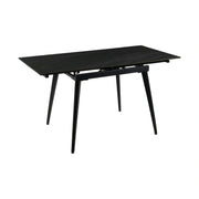 Masa extensibila REEF, gri antracit cu efect de piatra/negru, ceramica/metal, 90/140x70x75 cm