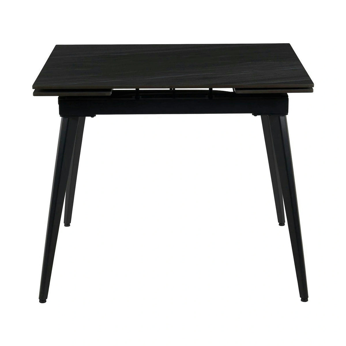 Masa extensibila REEF, gri antracit cu efect de piatra/negru, ceramica/metal, 90/140x70x75 cm